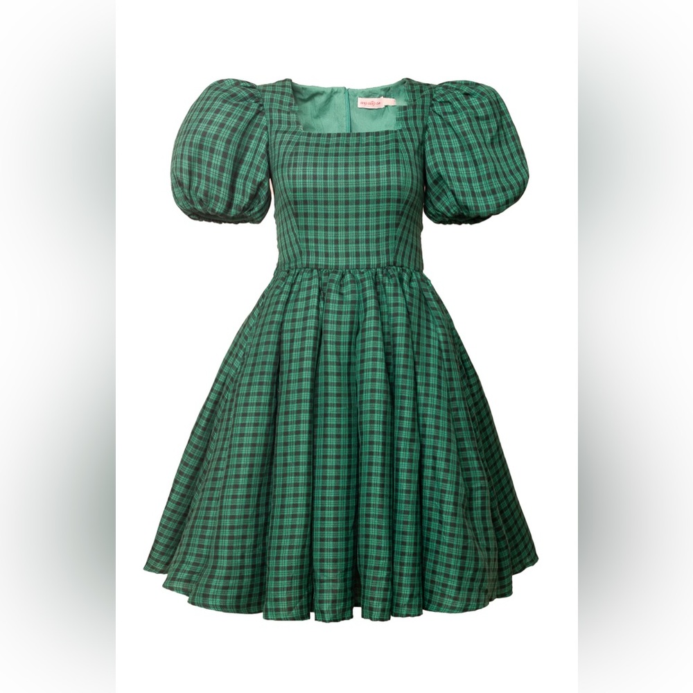 Ivy City Co Cupcake green plaid dress